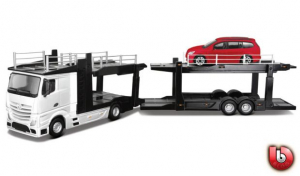 Machete camioane - Macheta transportor auto Mercedes Actros si Ford Focus, scara 1:43