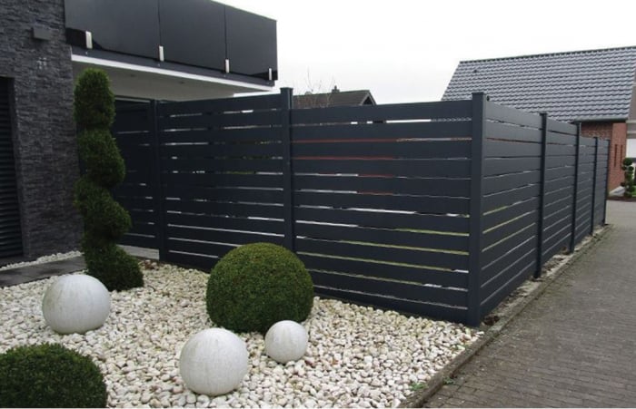 Panou Gard Model Trend Slim 140 Din Aluminiu Cu Stalpi Din Zidarie Existenti 1000x2000 mm [4]