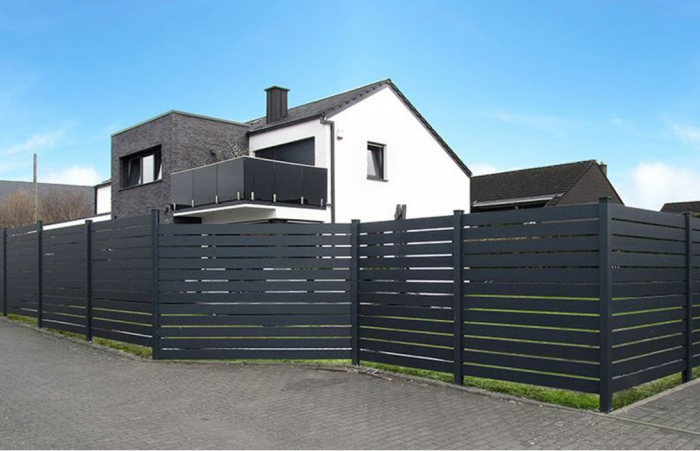 Panou Gard Model Trend Slim 140 Din Aluminiu Cu Stalpi Din Zidarie Existenti 1000x2000 mm [2]