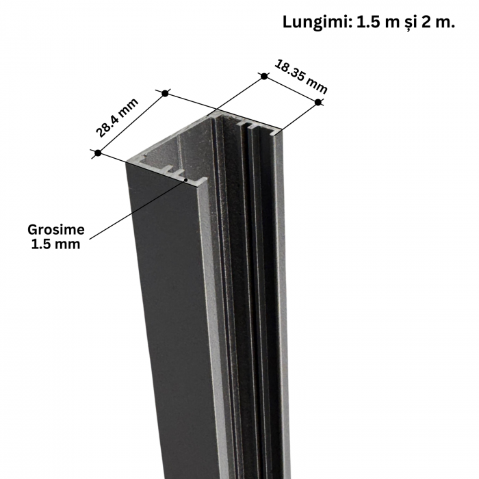 Cadru gard tip C, Multifunctional Ranforsat, 28x18mm, Aluminum [2]