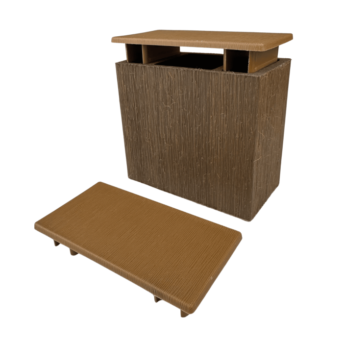 Capac Plastic pentru Tub Riflaj 100X52 mm, Maro Stejar [2]