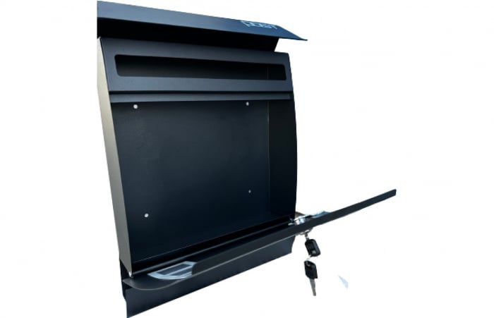 Cutie postala otel zincat, Design Modern, Gri antracit, Argintiu si Negru [3]