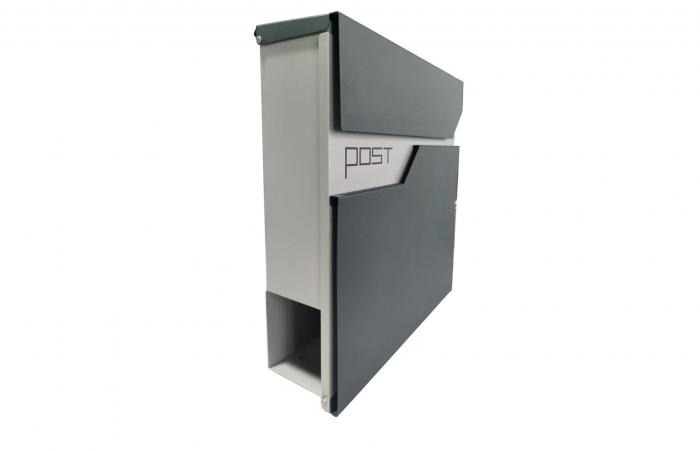 Cutie postala otel zincat, Design Modern, Gri antracit si Argintiu [2]
