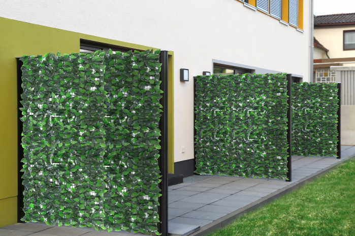 Gard verde artificial cu mix de frunze, Gard decorativ artificial, Paravan cu frunze [8]