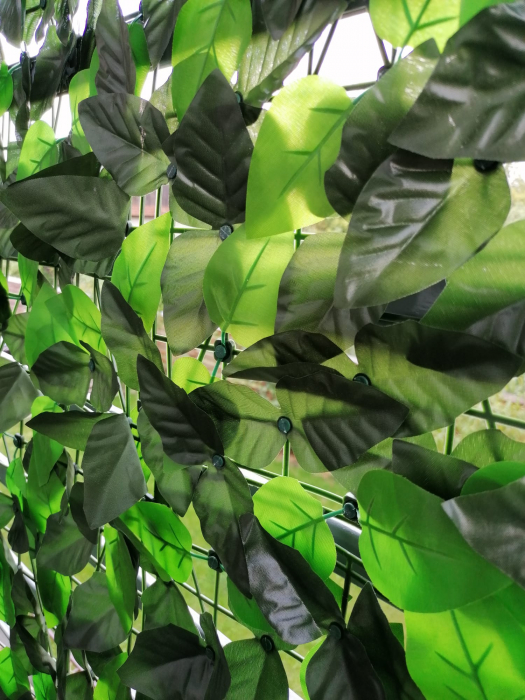 Gard verde artificial cu mix de frunze, Gard decorativ artificial, Paravan cu frunze [11]