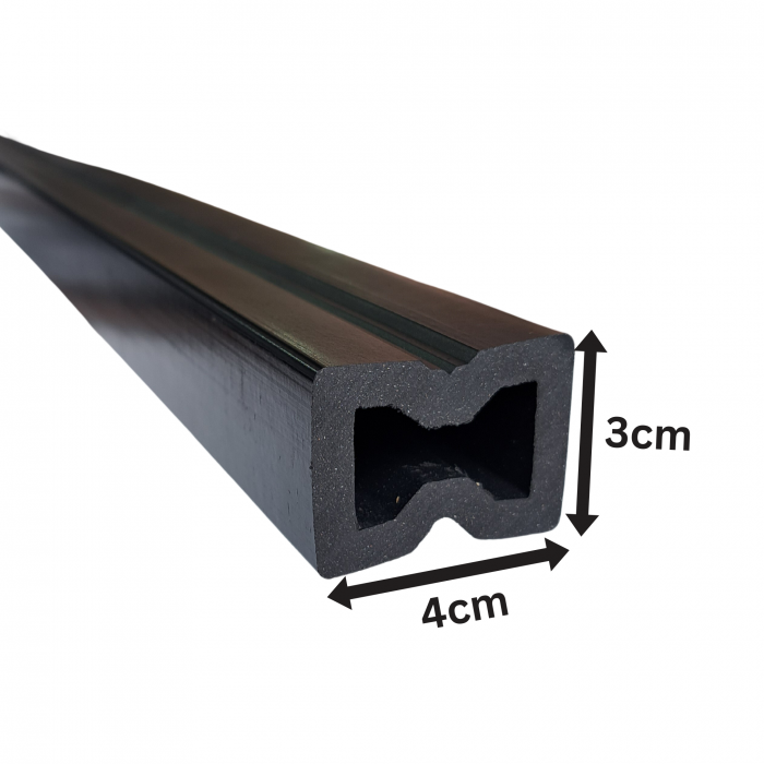 Grinda montaj deck decupata, dimensiune: 40 x 30 mm, Lungime 4000 mm, Material: WPC [2]