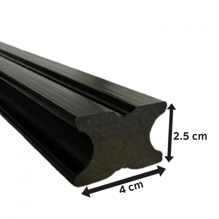 Grinda montaj deck plina, dimensiune: 40 x 25 mm, Lungime 4000 mm, Material: WPC [2]