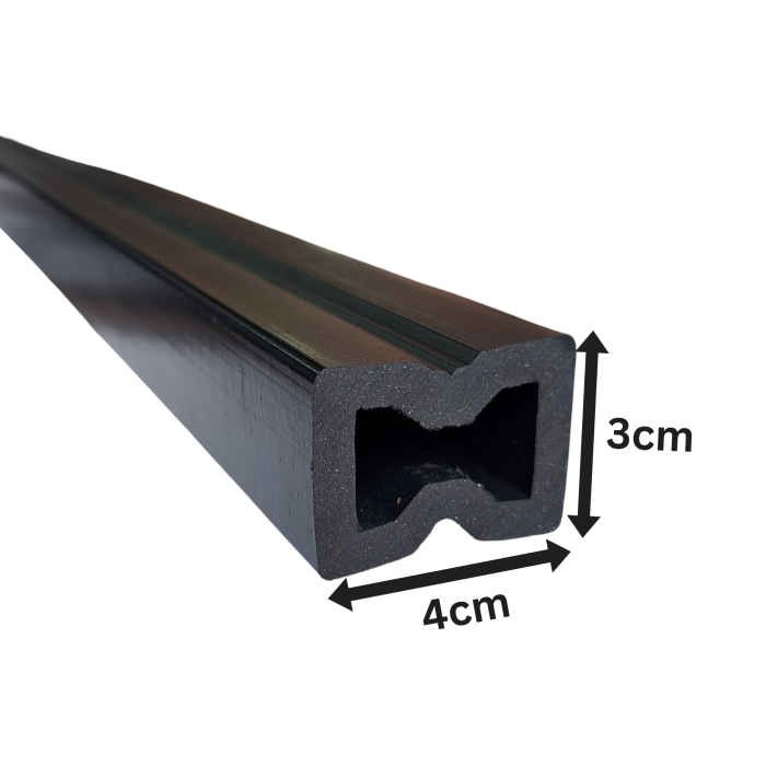 Grinda montaj deck decupata, dimensiune: 40 x 30 mm, Lungime 4000 mm, Material: WPC [2]