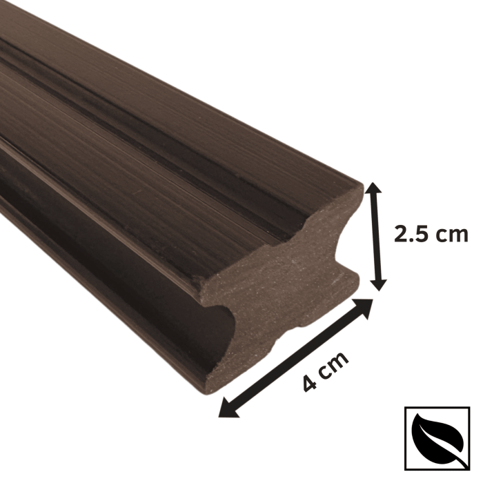 Grinda WPC Plina pentru Montaj Deck, Riflaj, Lambriu 40x25 mm, Lungime 3 m, Lemn Compozit [3]