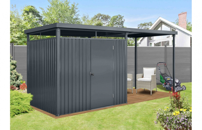 Magazie depozitare gradina cu pergola incorporata, Premium, Otel zincat [4]