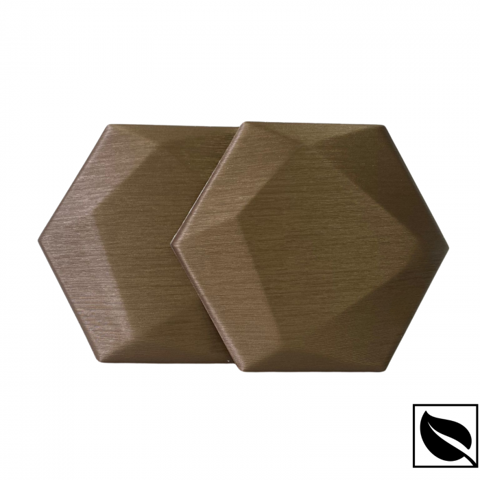 Panou Decorativ Perete 3D Autoadeziv, Hexagon Aramiu Sidef, Set 2 Buc., Placi din Piele Ecologica [2]