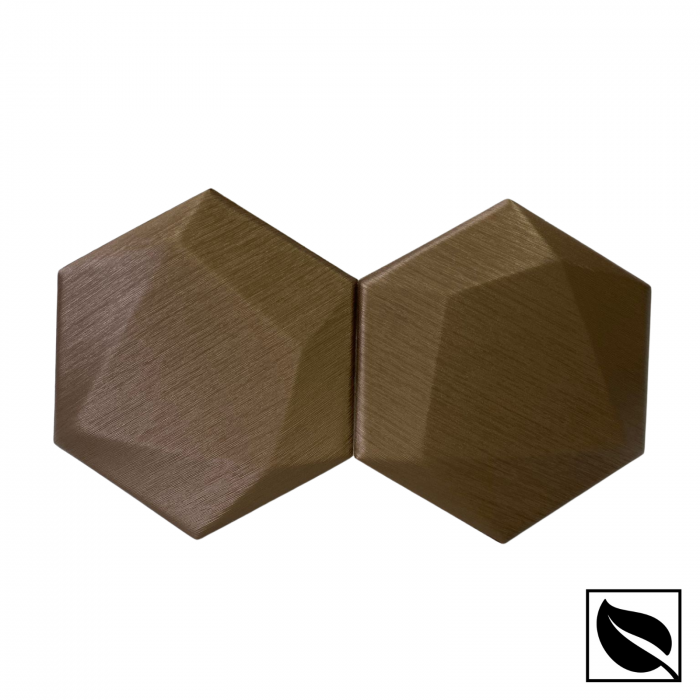 Panou Decorativ Perete 3D Autoadeziv, Hexagon Aramiu Sidef, Set 2 Buc., Placi din Piele Ecologica [3]