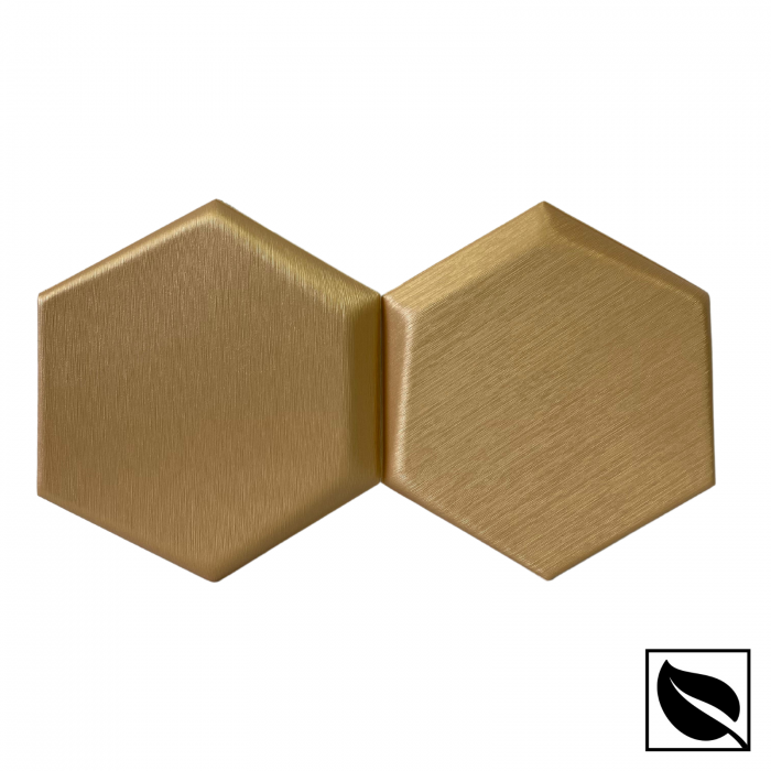 Panou Decorativ Perete 3D Autoadeziv, Hexagon Auriu Sidef, Set 2 buc., Placi Decor Perete [3]