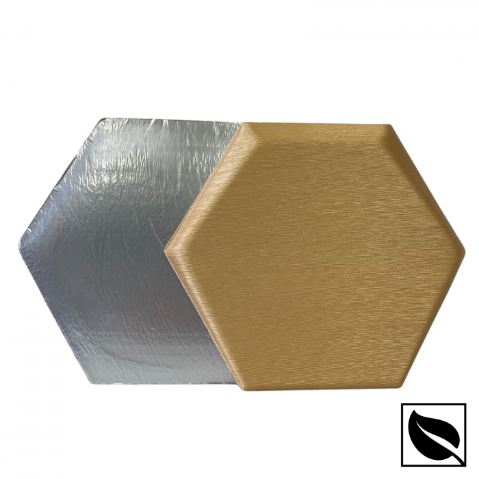 Panou Decorativ Perete 3D Autoadeziv, Hexagon Auriu Sidef, Set 2 buc., Placi Decor Perete [7]