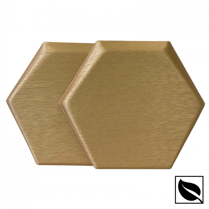 Panou Decorativ Perete 3D Autoadeziv, Hexagon Auriu Sidef, Set 2 buc., Placi Decor Perete [2]