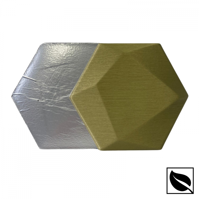 Panou Decorativ Perete 3D Autoadeziv, Hexagon Oliv Sidef, Set 2 Buc., Placi din Piele Ecologica [5]
