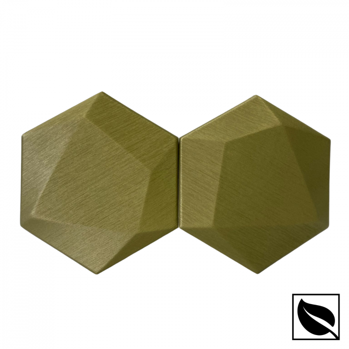 Panou Decorativ Perete 3D Autoadeziv, Hexagon Oliv Sidef, Set 2 Buc., Placi din Piele Ecologica [3]