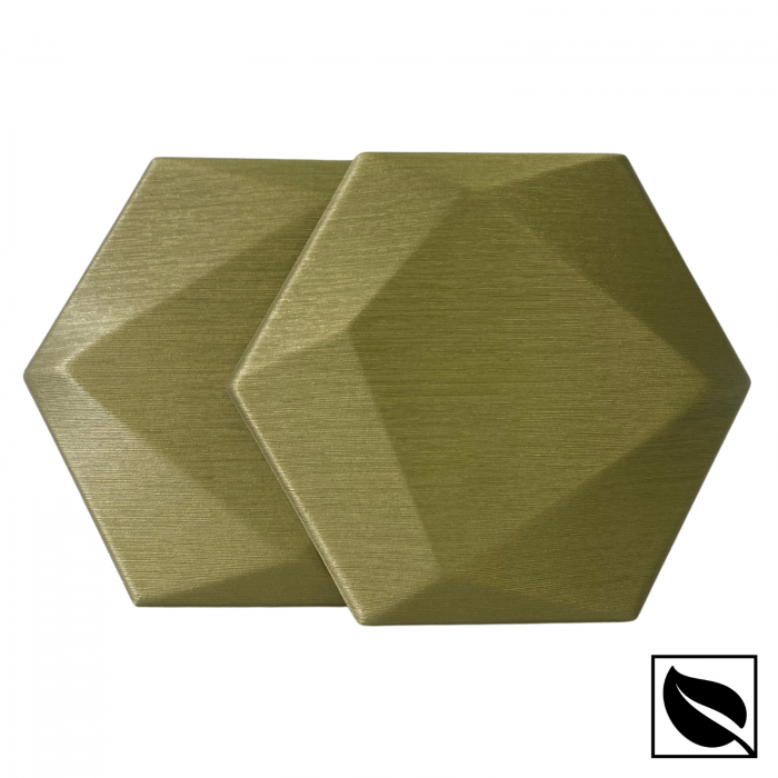 Panou Decorativ Perete 3D Autoadeziv, Hexagon Oliv Sidef, Set 2 Buc., Placi din Piele Ecologica [2]