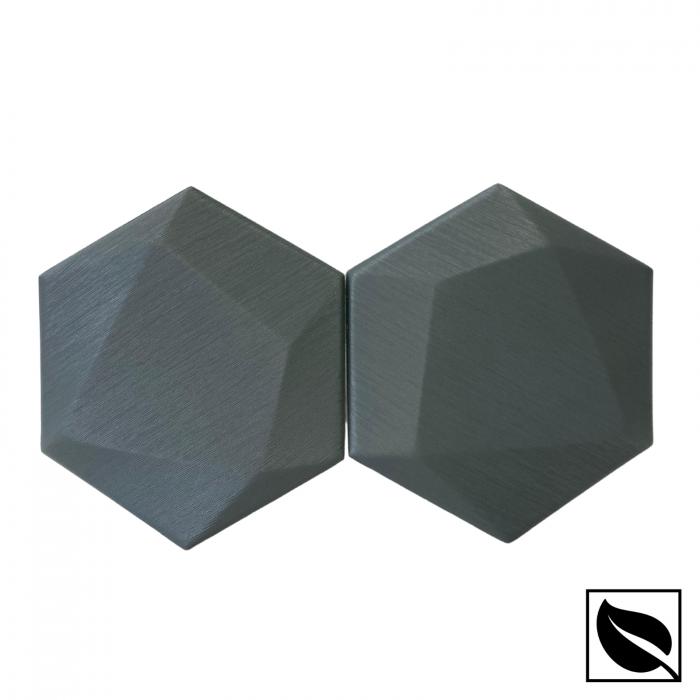 Panou Decorativ Perete 3D Autoadeziv Hexagon Vernil Sidef, Set 2 Buc., Placi din Piele Ecologica [3]