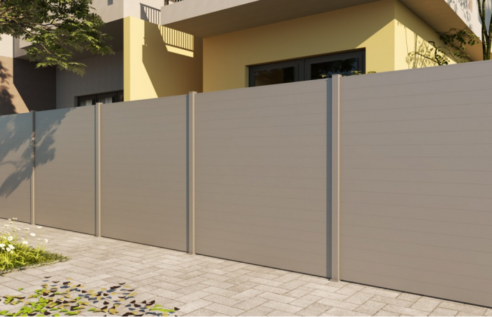 Panou Gard Model Compact Din Aluminiu Cu Stalpi Din Zidarie Existenti 1000x2000mm [4]