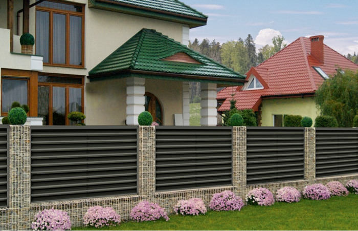 Panou Gard Model Stor Cu Stalpi Si Lamele Din Aluminiu 1530x2000 mm [6]