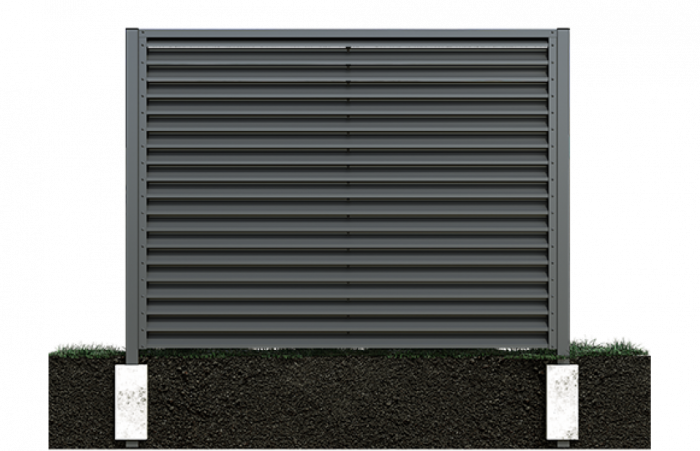 Panou Gard Model Stor Cu Stalpi Si Lamele Din Aluminiu 1530x2000 mm [3]