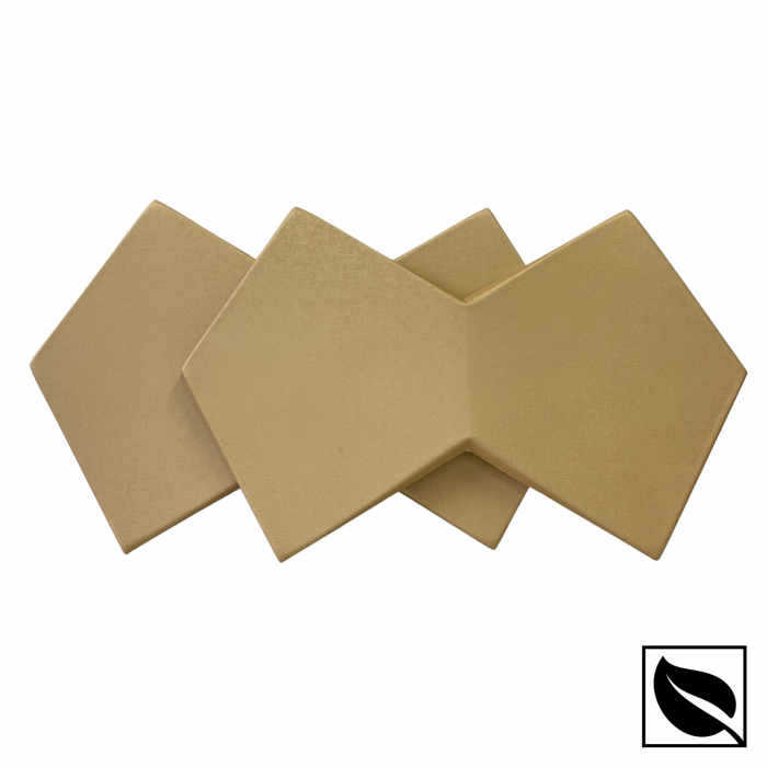 Panou Placari Pereti 3D Autoadeziv, Auriu Sidef, Set 2 Buc., Placi Din Piele Ecologica [2]
