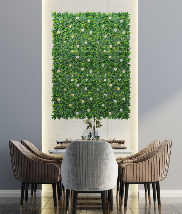 Perete Verde Murraya White Flower, Perete Verde Artificial,  Panou Decorativ pentru Perete [9]
