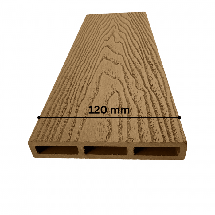 Placă de gard 3D Bej Lemn Natur din WPC Lemn Compozit, 120 x 20 mm,1 ml [2]