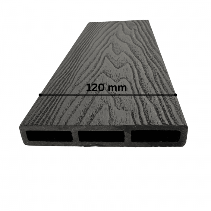 Placă de gard 3D Gri din WPC Lemn Compozit, 120 x 20 mm,1 ml [2]