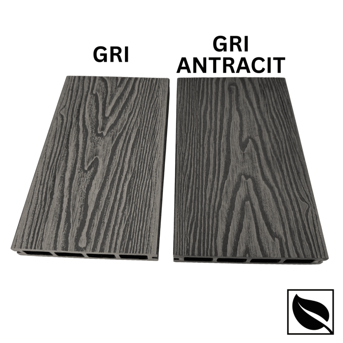 Placa deck terasa WPC 3D, tip pardoseala/dusumea WPC, 150x22mm, gri antracit lemn [4]