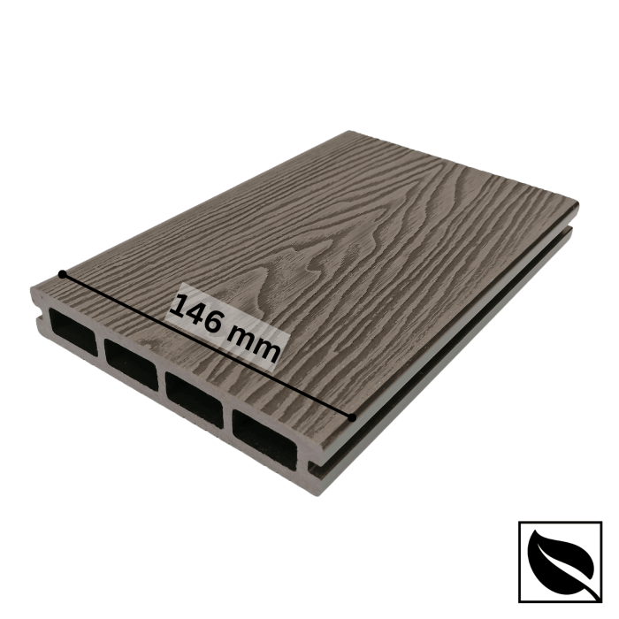 Placa deck terasa WPC 3D, tip pardoseala/dusumea WPC, 150x22mm, maro lemn [4]