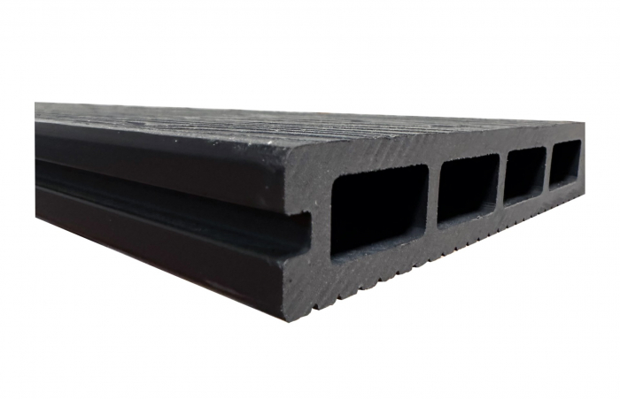 Placa deck terasa WPC 3D, tip pardoseala/dusumea WPC, 150x22mm, gri antracit lemn [8]