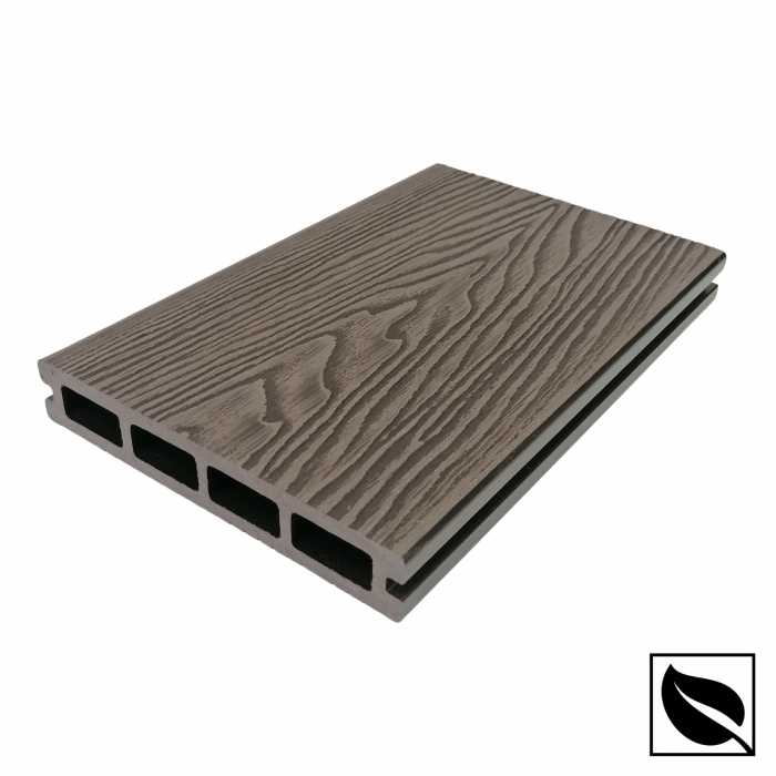 Placa deck terasa WPC 3D, tip pardoseala/dusumea WPC, 150x22mm, maro lemn [2]
