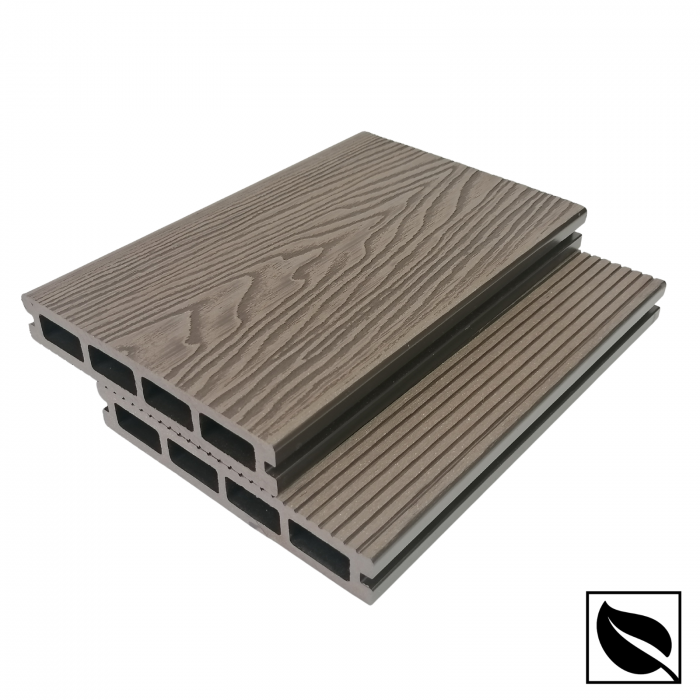 Placa deck terasa WPC 3D, tip pardoseala/dusumea WPC, 150x22mm, maro lemn [6]