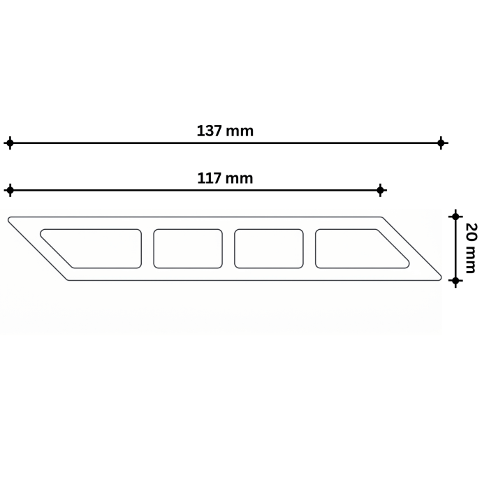 Placa Gard 3D din WPC, Cant oblic, Gri Metal, 137X20 mm, Lungime 2 m si 2.5 m [4]