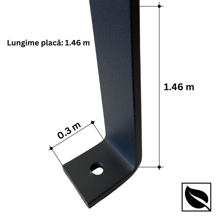 Profil Aluminiu 30X5 mm, Rigidizare Placi WPC Gard Tip L, Lungime 1,46 m [2]