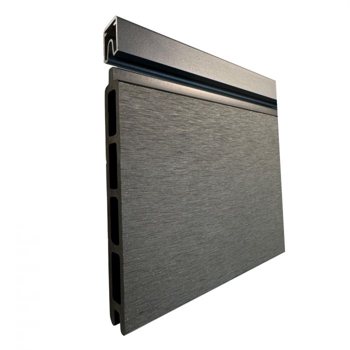 Profil Închidere Lamela cu Îmbinare, Terminatie Gard, 25x20 mm Lungime 2000 mm, Material Aluminiu, Gri Antracit [4]