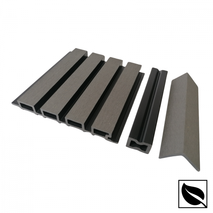 Profil L, WPC 3D, 55 x 45 mm X 4000 mm, gri inchis [2]