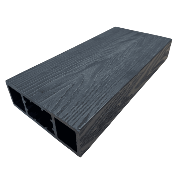 Riflaj Decorativ WPC Lemn Compozit 3 D Gri Antracit 150x50 mm, Profil Rectangular Dublu Ramforsat, Lungime 3.5 m [2]