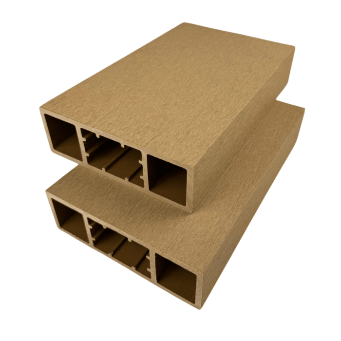 Riflaj Decorativ WPC Lemn Compozit Bej, Profil Rectangular 150x50 mm, Lungime 3.5 m, Dublu Ramforsat [3]