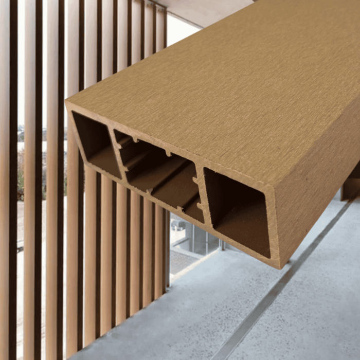 Riflaj Decorativ WPC Lemn Compozit Bej, Profil Rectangular 150x50 mm, Lungime 3.5 m, Dublu Ramforsat [1]