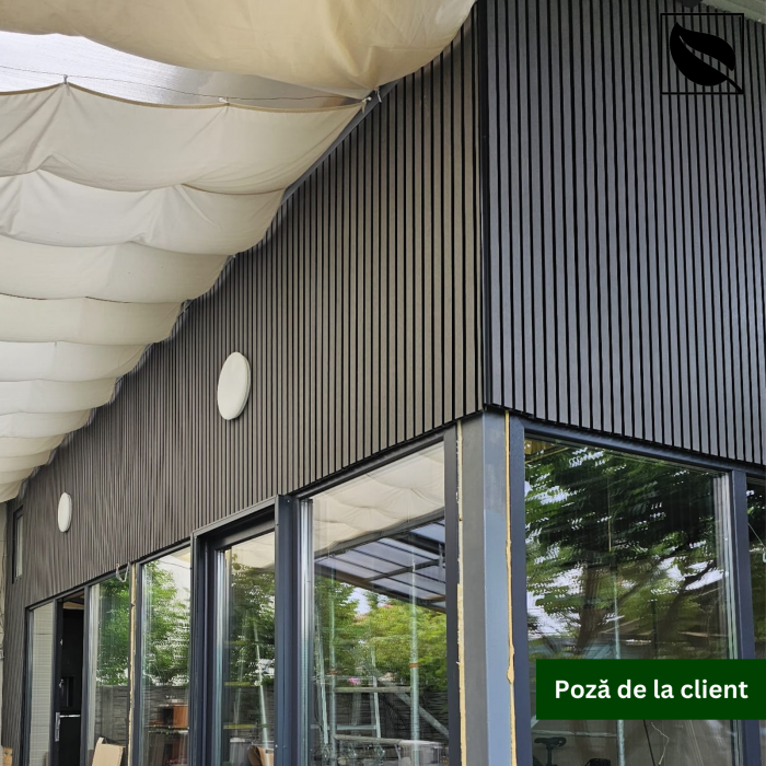 Riflaj Decorativ WPC Lemn Compozit Durabil, 219x26x3600mm, Gri Antracit [8]