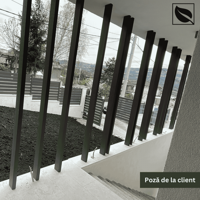 Riflaj WPC Lemn Compozit Maro Tub 100x50x5 mm. Profil Rectangular Ramforsat, Lungime 2900 mm [3]