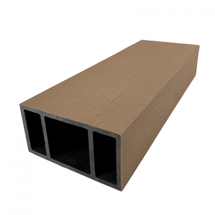 Riflaj Perete Despartitor WPC Co-extrudat pentru Exterior Stejar Auriu 120x62 mm, Lungime 3.5 m, Profil Tub Rectangular Ramforsat [2]