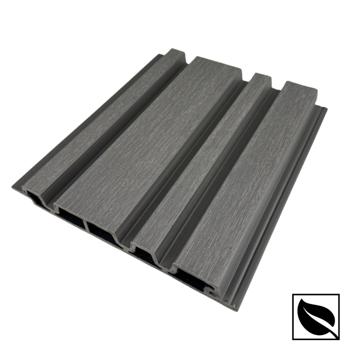 Riflaj Exterior Co-Extrudat WPC Lemn Compozit Gri Antracit VIVODECOR 220x26 mm, Lungime 2.9 m [2]
