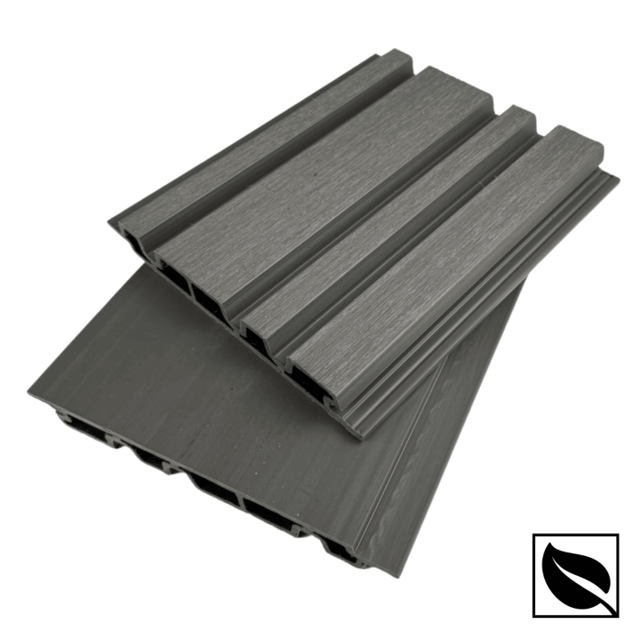 Riflaj Exterior Co-Extrudat WPC Lemn Compozit Gri Antracit VIVODECOR 220x26 mm, Lungime 2.9 m [4]