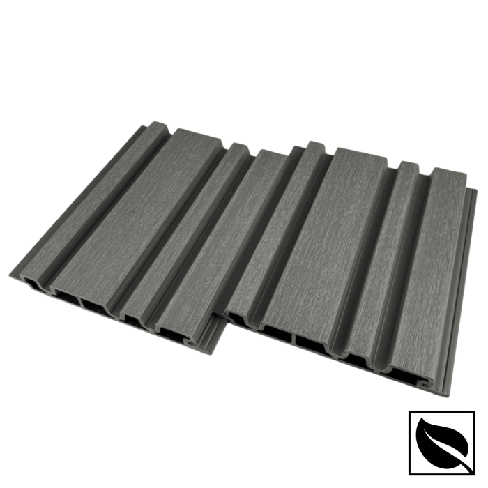 Riflaj Exterior Co-Extrudat WPC Lemn Compozit Gri Antracit VIVODECOR 220x26 mm, Lungime 2.9 m [3]