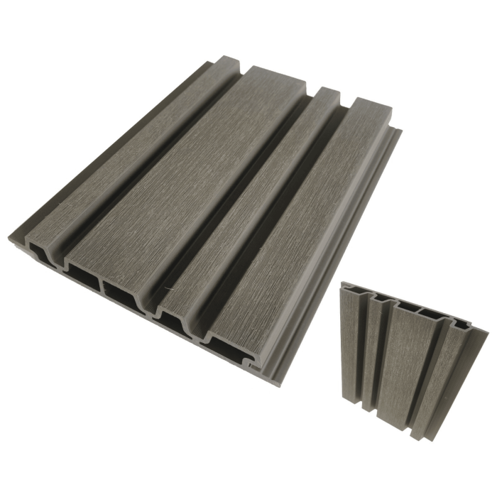 Riflaj Exterior Co-Extrudat WPC Lemn Compozit Gri Antracit VIVODECOR 220x26 mm, Lungime 2.9 m [1]