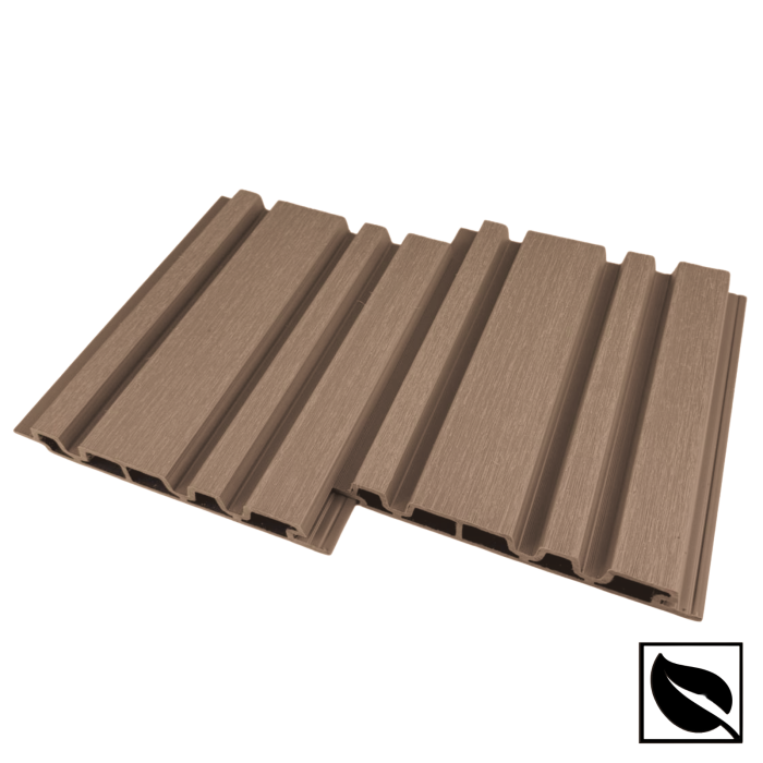 Riflaj Exterior Co-Extrudat WPC Lemn Compozit Maro Stejar VIVODECOR 220x26 mm, Lungime 2.9 m [2]